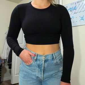 Long Sleeve Crop Top, Size S